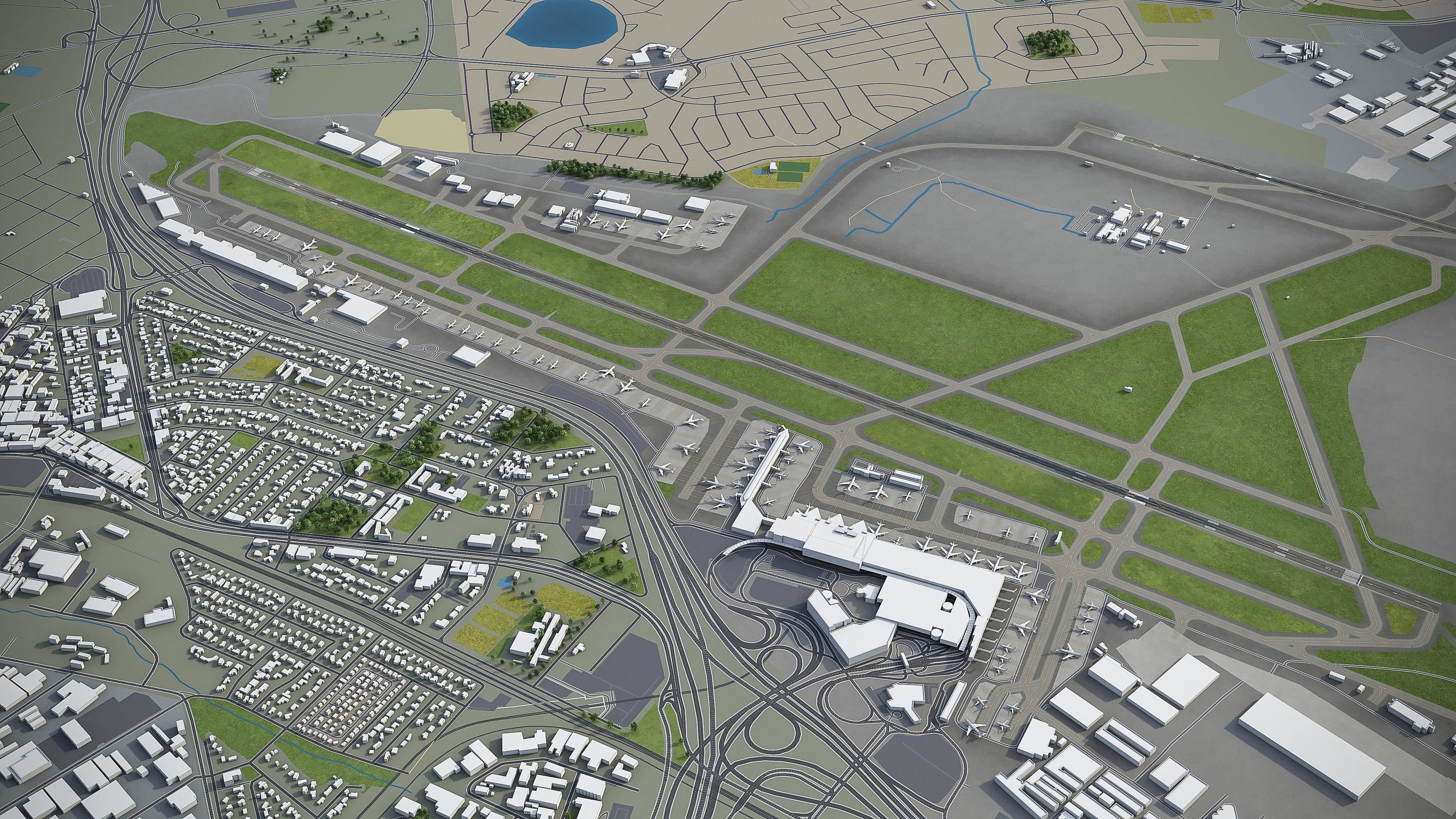 Johannesburg  OR Tambo Airport - JNB Low-poly 3D model_1