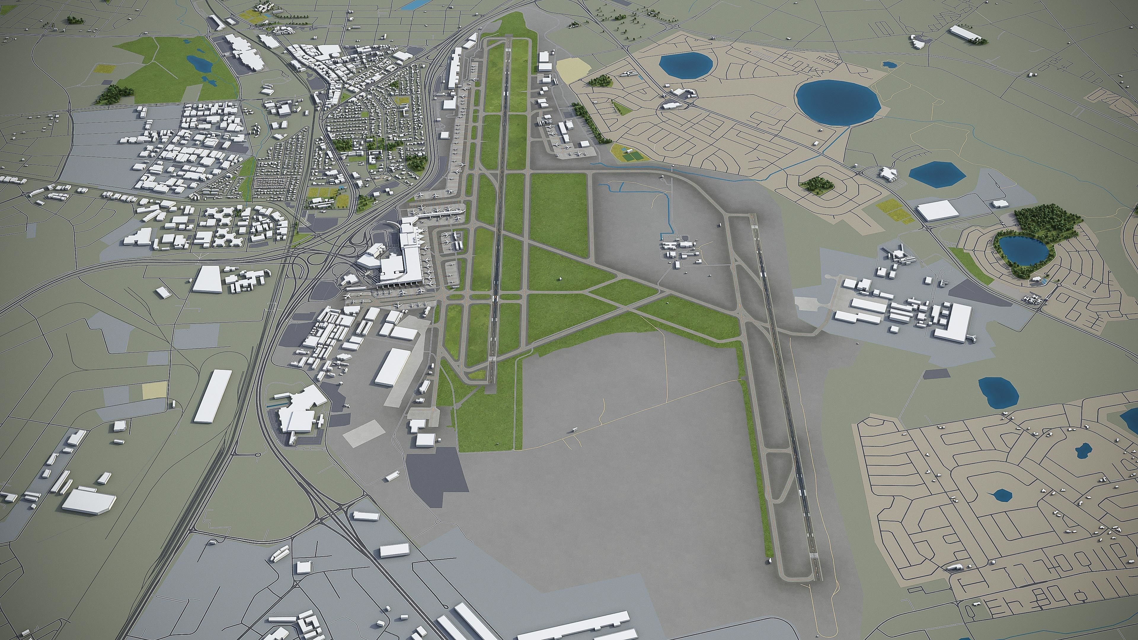 Johannesburg  OR Tambo Airport - JNB Low-poly 3D model_2