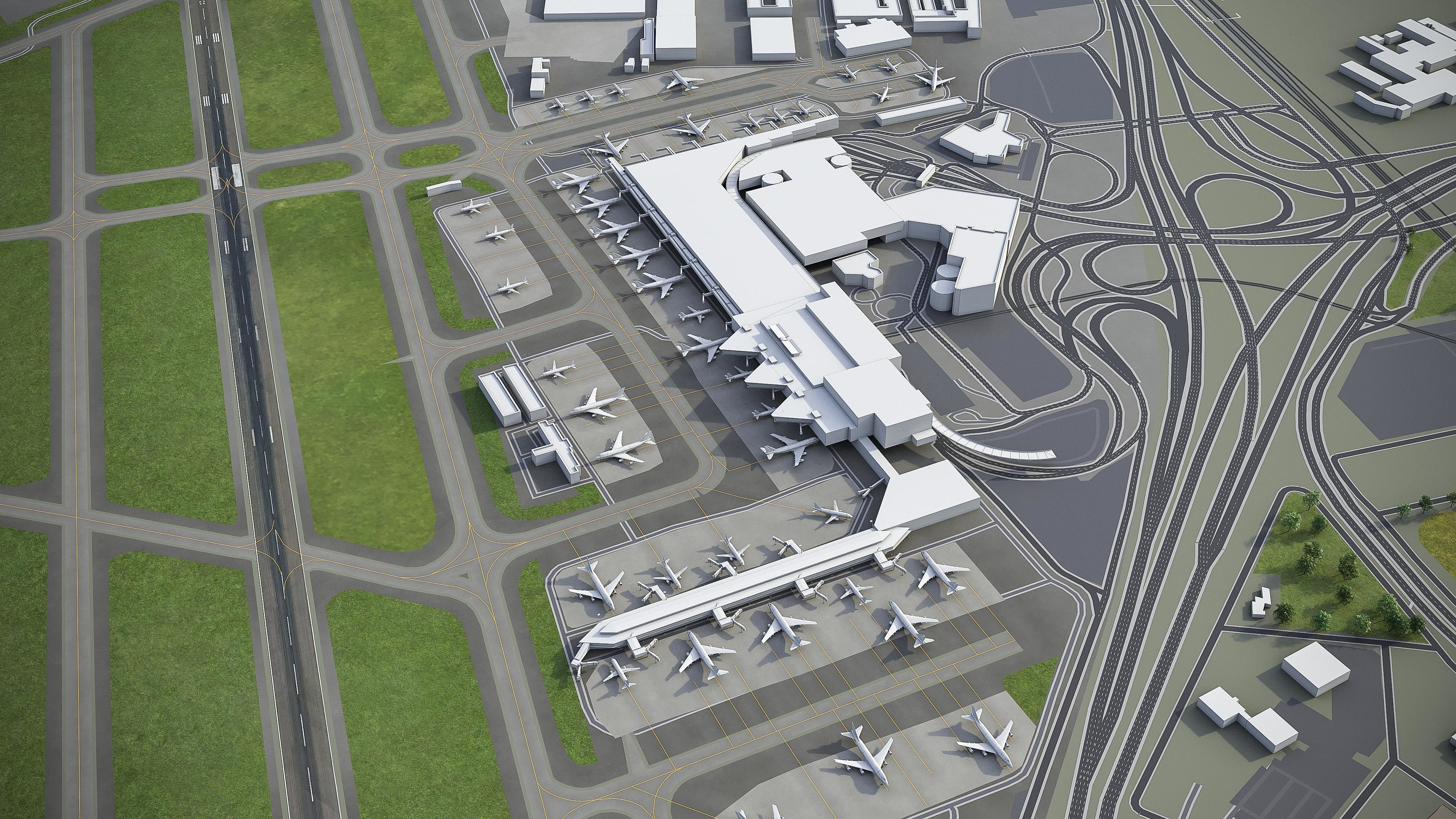 Johannesburg  OR Tambo Airport - JNB Low-poly 3D model_3