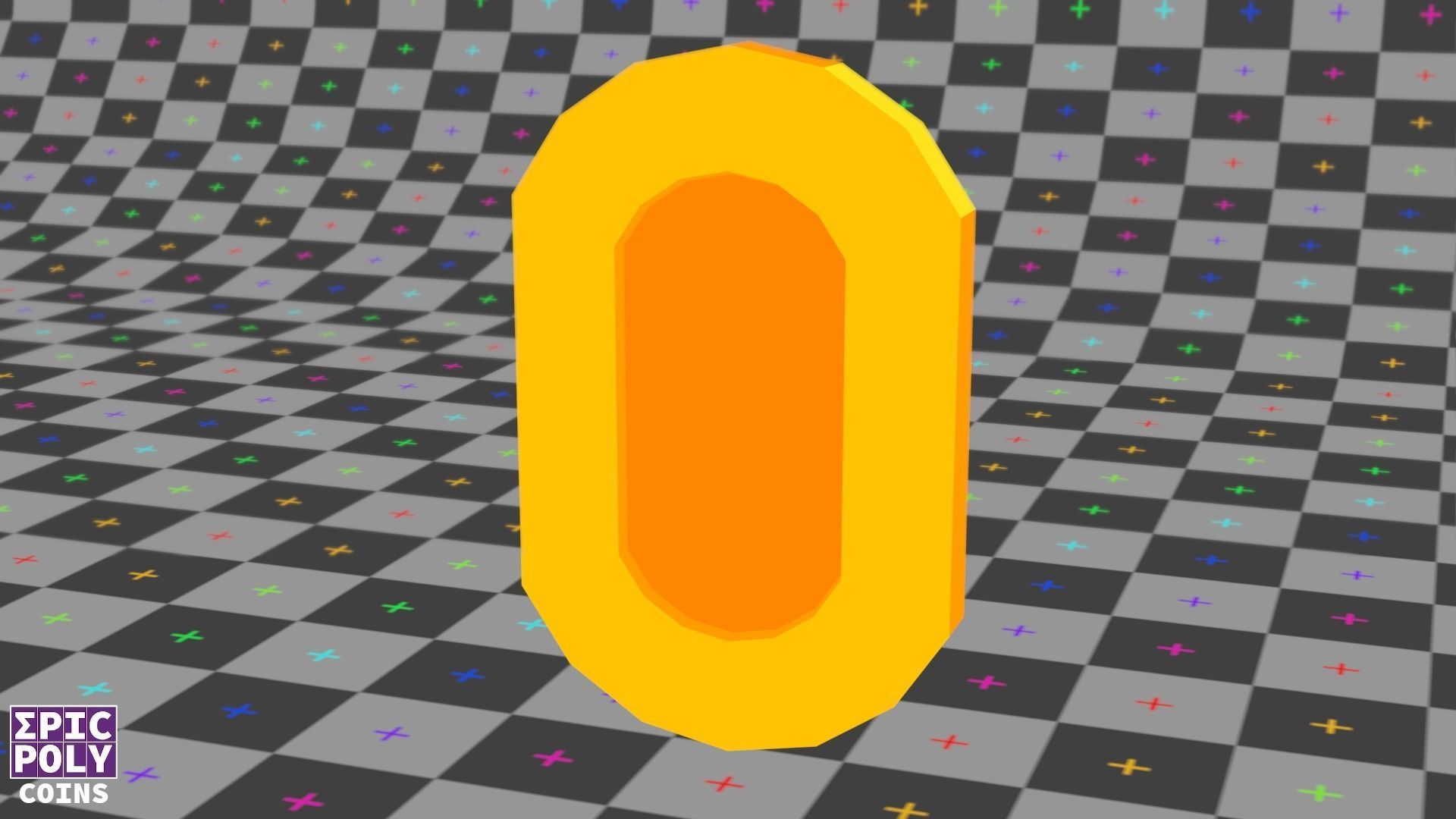 Epic Poly - Mariolike Coin with LOD Low-poly 3D model_9