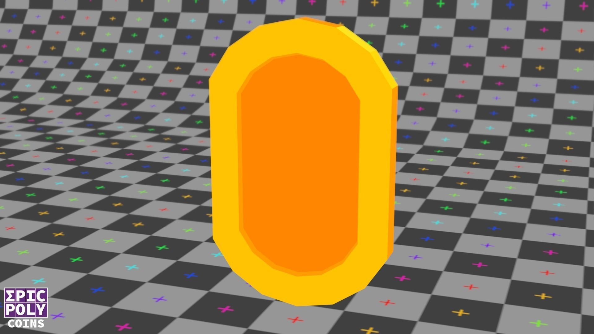 Epic Poly - Mariolike Coin with LOD Low-poly 3D model_13