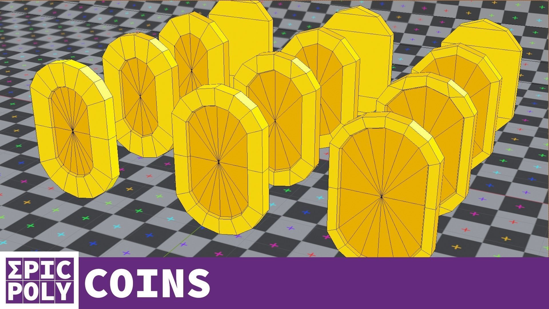 Epic Poly - Mariolike Coin with LOD Low-poly 3D model_5