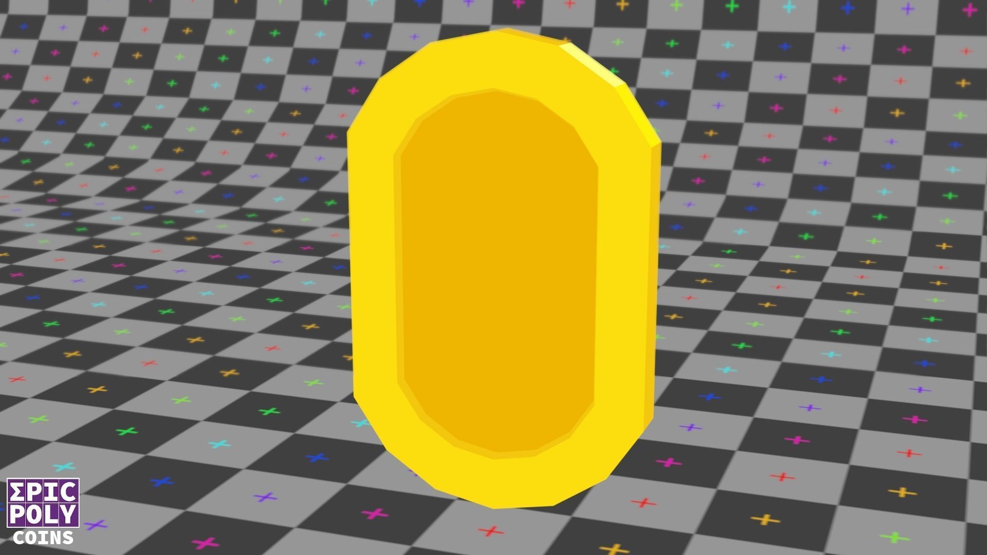 Epic Poly - Mariolike Coin with LOD Low-poly 3D model_10