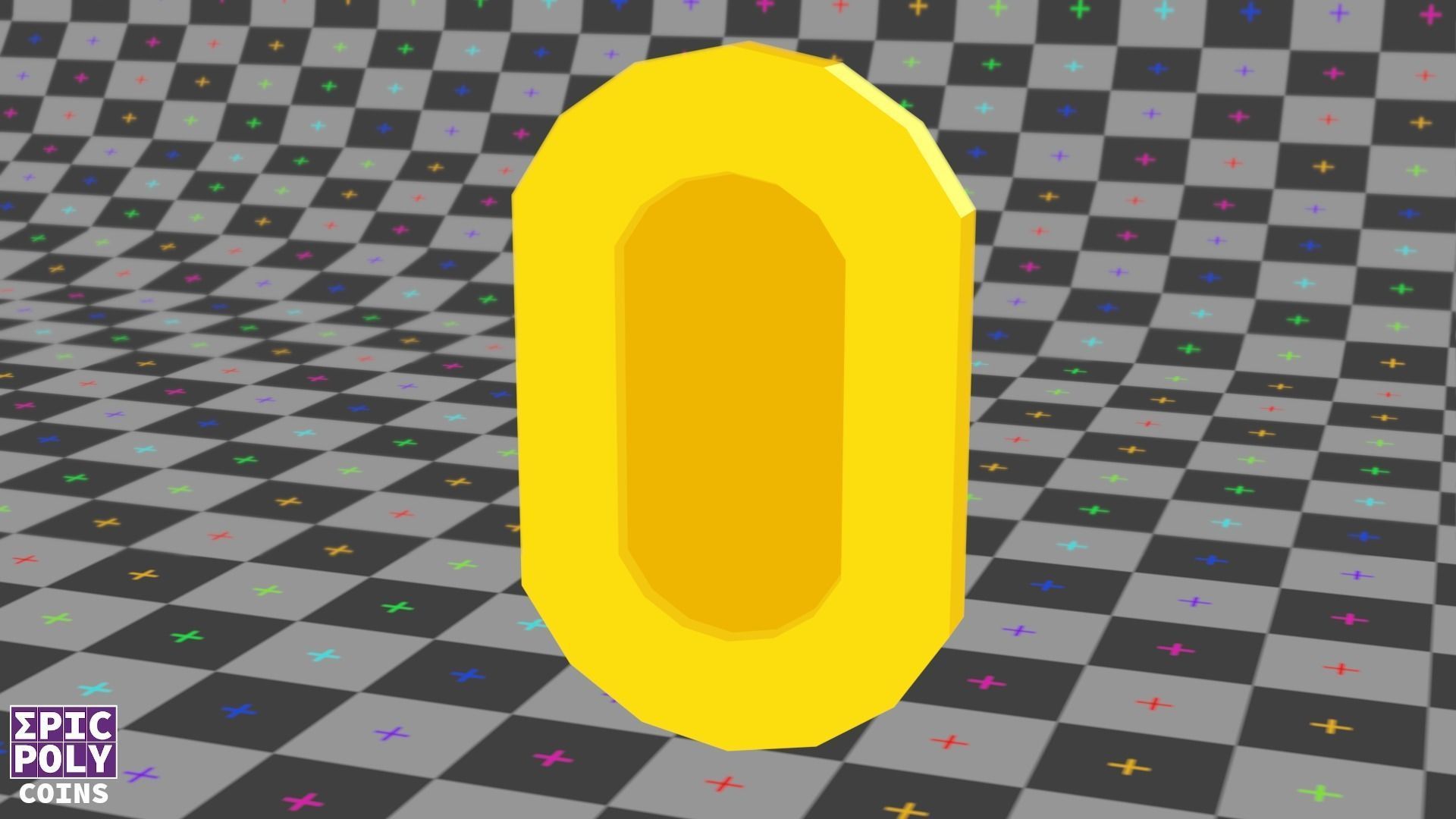 Epic Poly - Mariolike Coin with LOD Low-poly 3D model_6