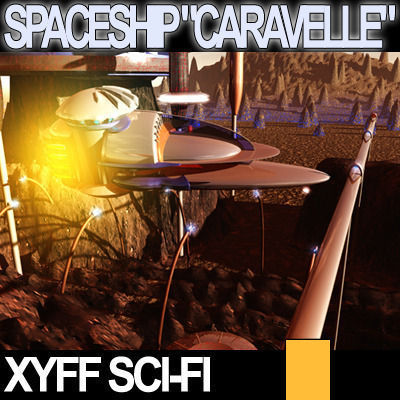Xyff Sci-Fi Spaceship Caravelle T25X12 3D model_5