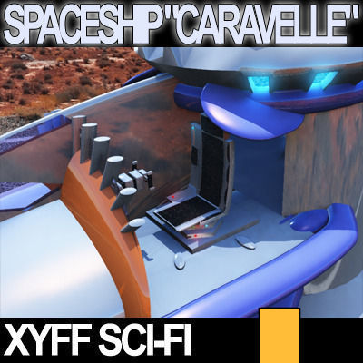 Xyff Sci-Fi Spaceship Caravelle T25X12 3D model_6