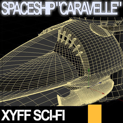 Xyff Sci-Fi Spaceship Caravelle T25X12 3D model_9