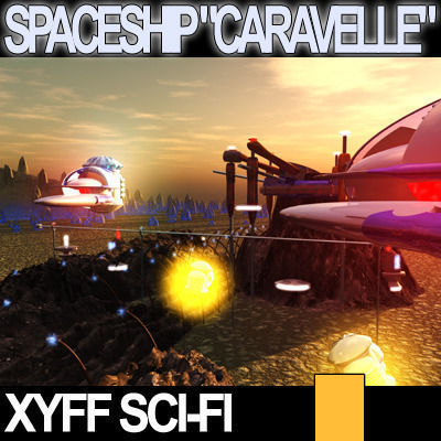 Xyff Sci-Fi Spaceship Caravelle T25X12 3D model_4