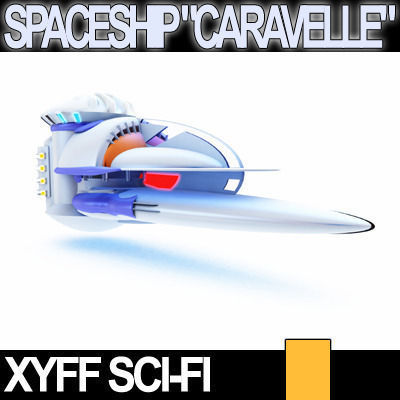 Xyff Sci-Fi Spaceship Caravelle T25X12 3D model_3