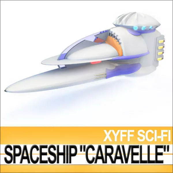 Xyff Sci-Fi Spaceship Caravelle T25X12 3D model_0