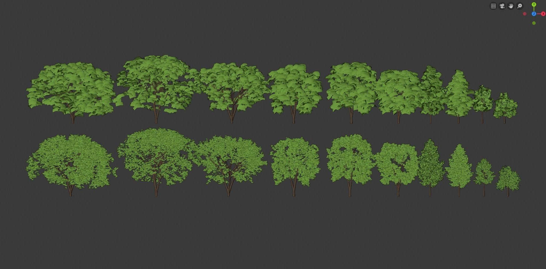 Low poly tree pack for large scenarios Low-poly 3D model_4