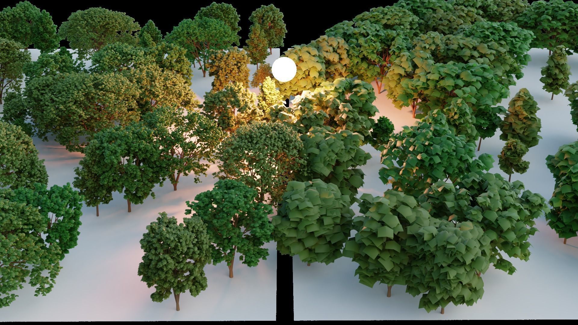 Low poly tree pack for large scenarios Low-poly 3D model_5