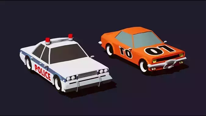 Cartoon Vehicles  Low Poly Cars FREE Free low-poly 3D model