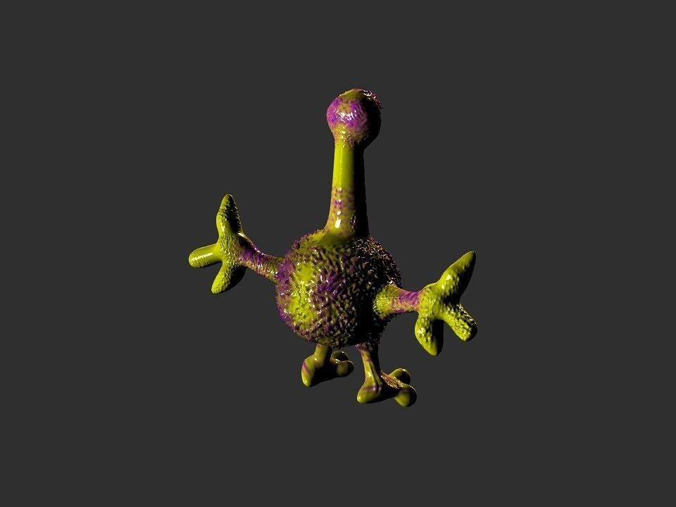 Horn Mouth toy cartoon alien Low-poly 3D model_17