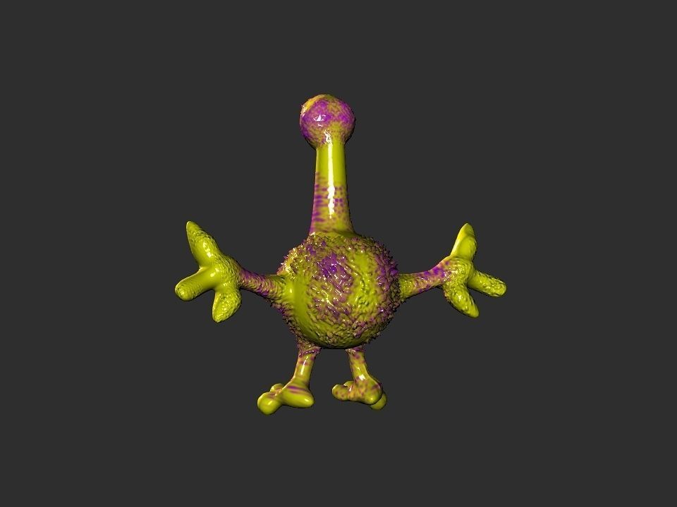 Horn Mouth toy cartoon alien Low-poly 3D model_38