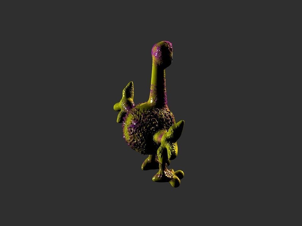 Horn Mouth toy cartoon alien Low-poly 3D model_18