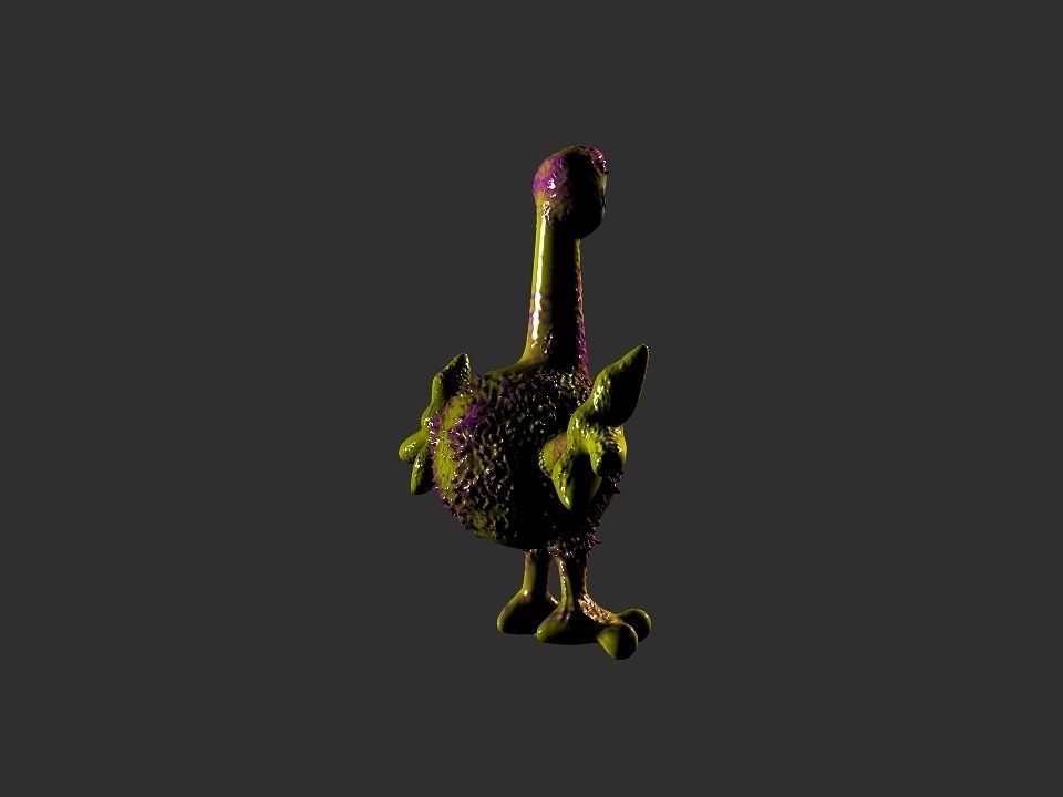 Horn Mouth toy cartoon alien Low-poly 3D model_6