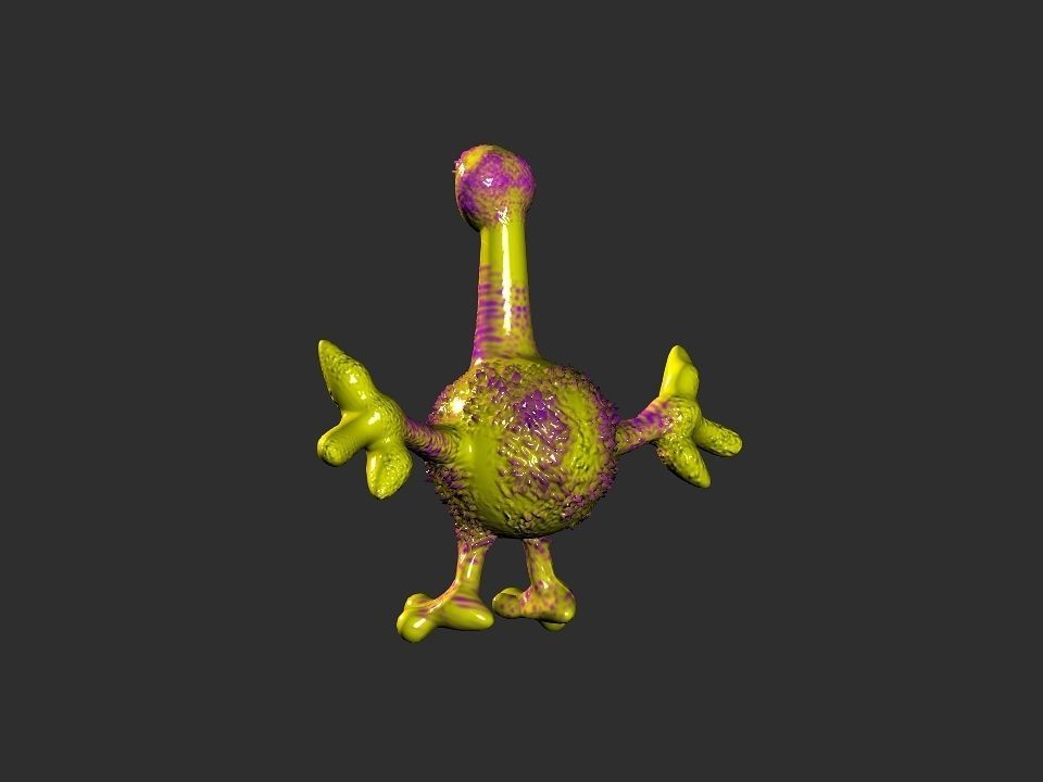 Horn Mouth toy cartoon alien Low-poly 3D model_37