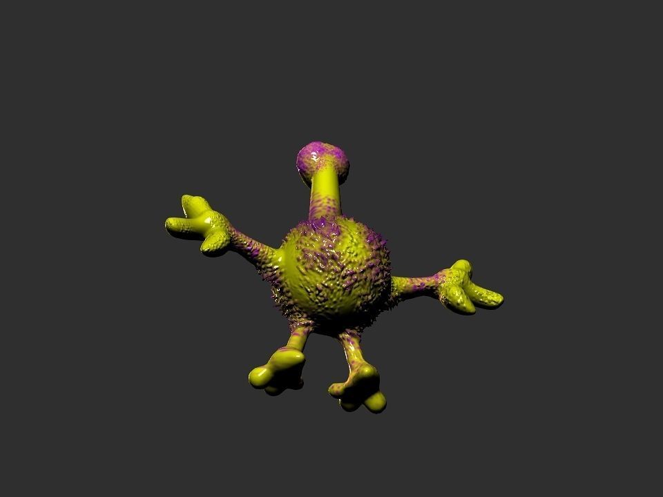 Horn Mouth toy cartoon alien Low-poly 3D model_27