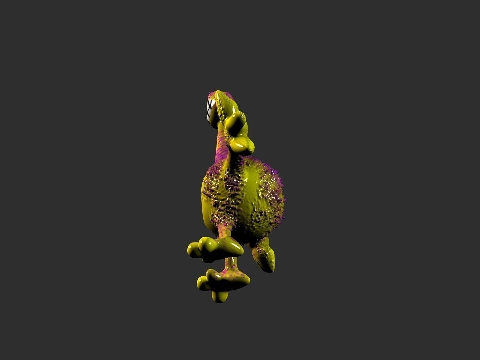 Horn Mouth toy cartoon alien Low-poly 3D model_25