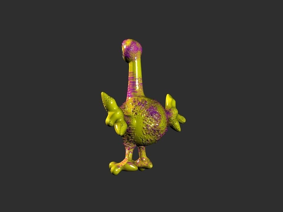 Horn Mouth toy cartoon alien Low-poly 3D model_36