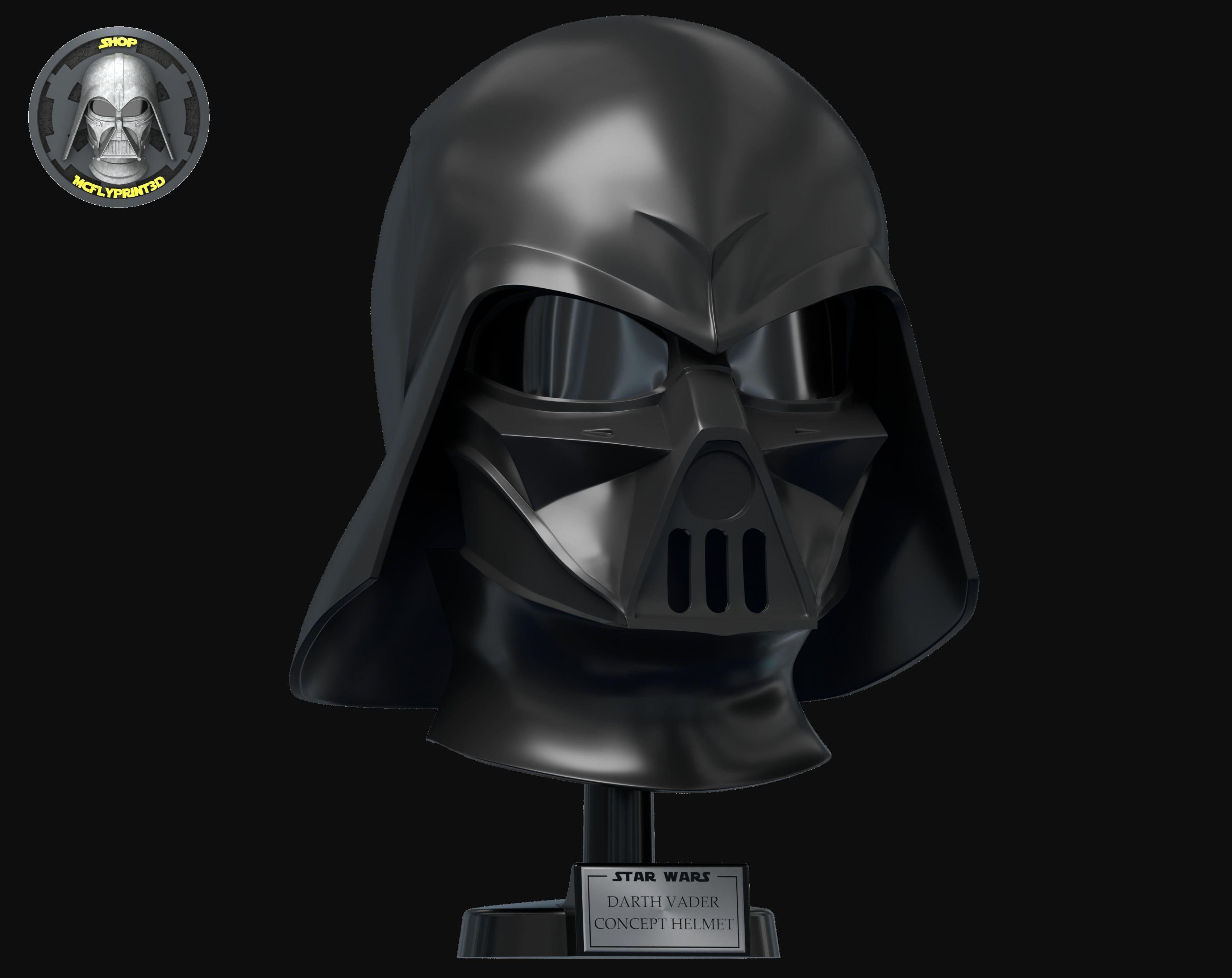 Helmet Life size Darth Vader Concept Ralph Mcquarrie 3D model 3D printable | CGTrader