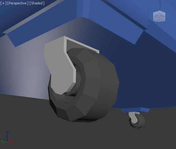 Dumpster trash can on wheels Low-poly 3D model_1
