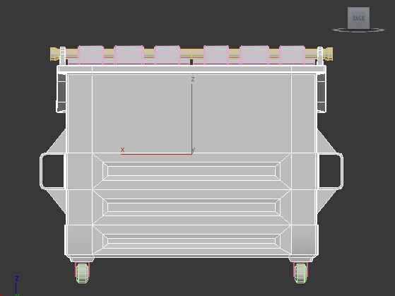 Dumpster trash can on wheels Low-poly 3D model_9