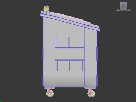 Dumpster trash can on wheels Low-poly 3D model_6