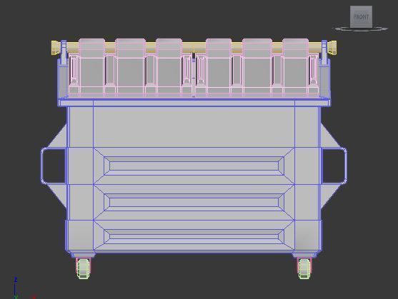 Dumpster trash can on wheels Low-poly 3D model_5