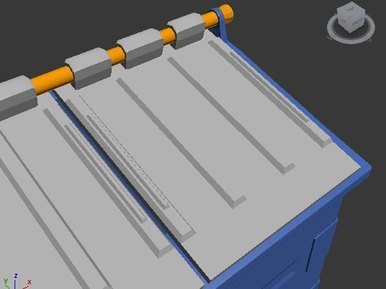 Dumpster trash can on wheels Low-poly 3D model_3