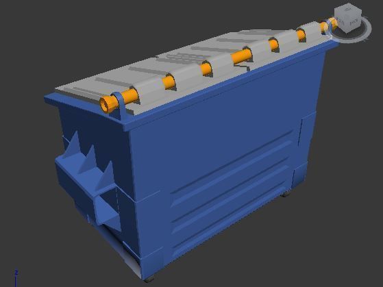 Dumpster trash can on wheels Low-poly 3D model_4