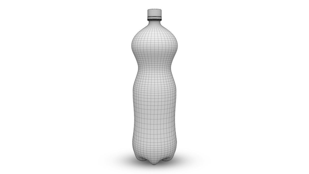 Bottle silver Low-poly 3D model_3