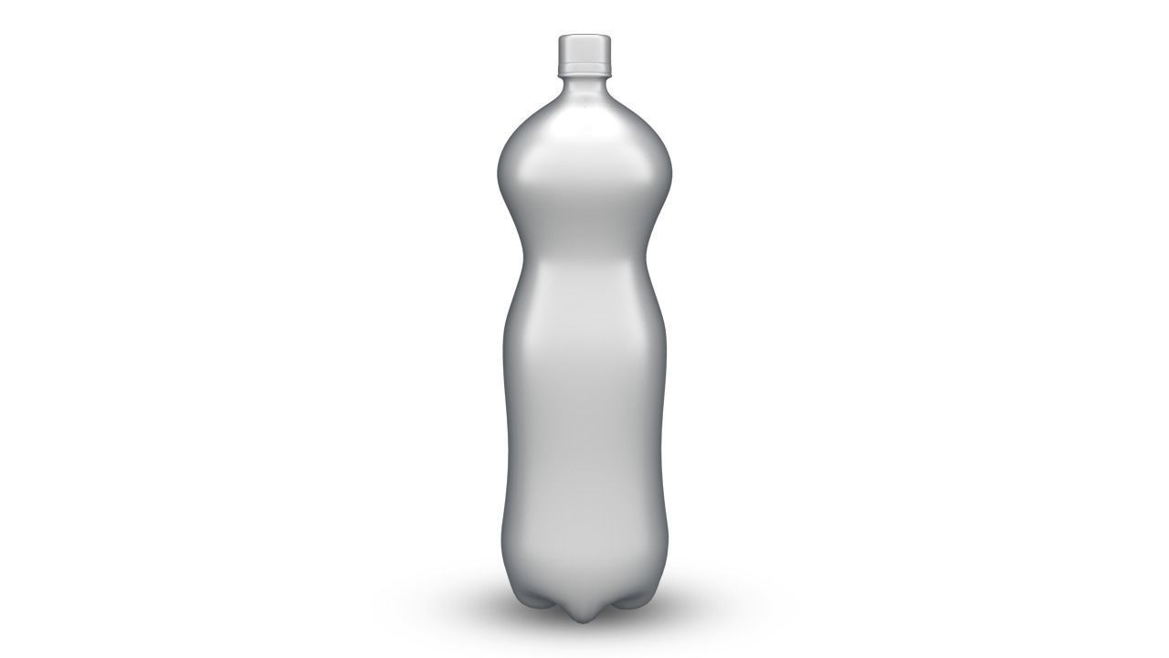 Bottle silver Low-poly 3D model_6