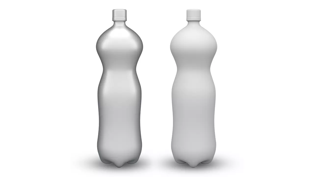 Bottle silver Low-poly 3D model_0