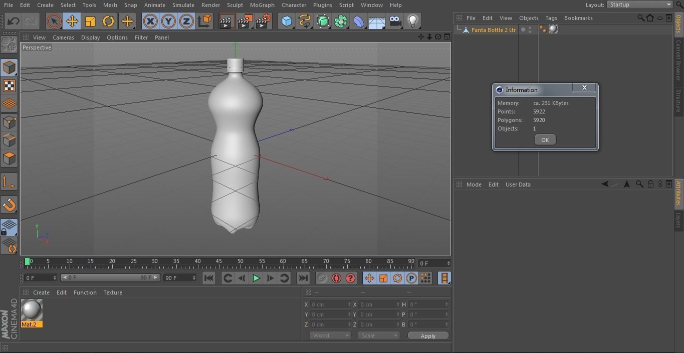 Bottle silver Low-poly 3D model_4