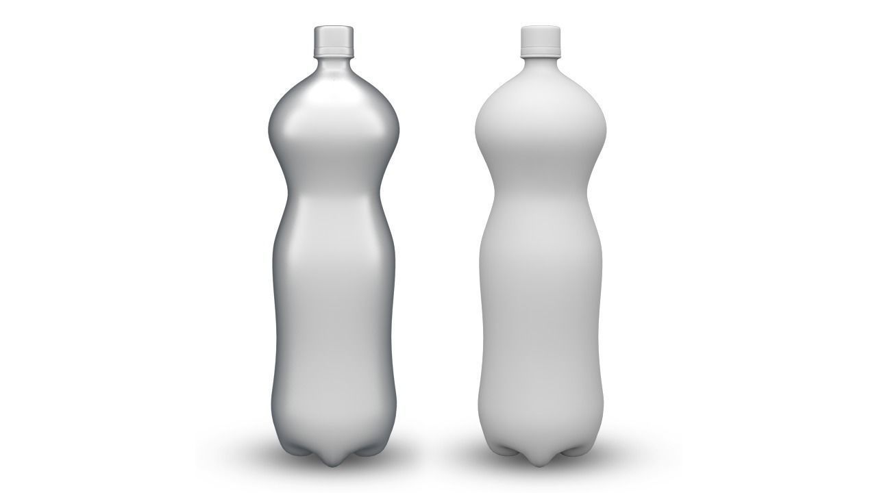 Bottle silver Low-poly 3D model_5