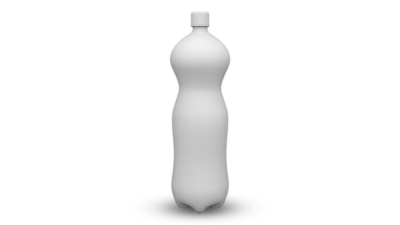 Bottle silver Low-poly 3D model_2