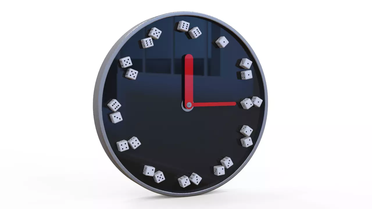 Dice Clock 3D model_0
