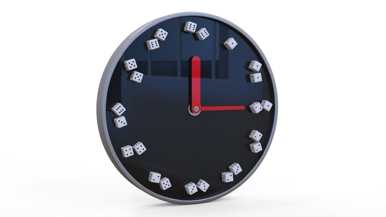 Dice Clock 3D model_4