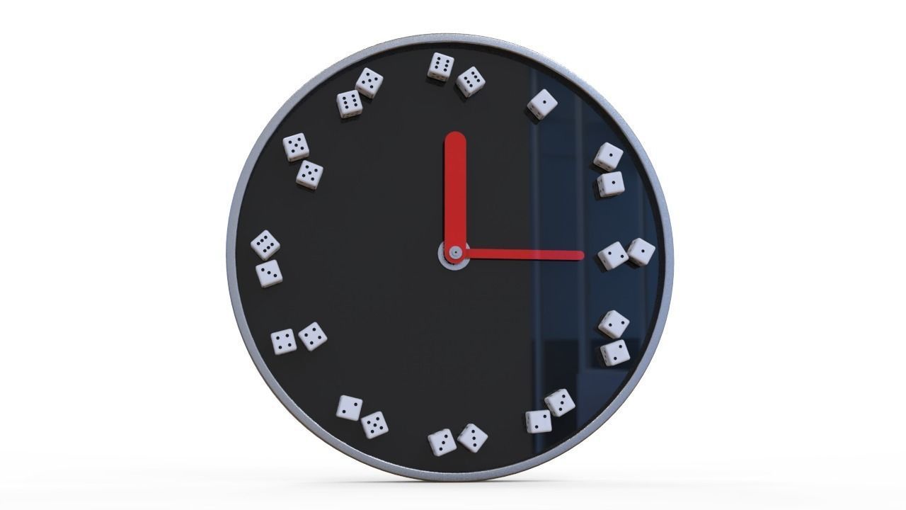 Dice Clock 3D model_1