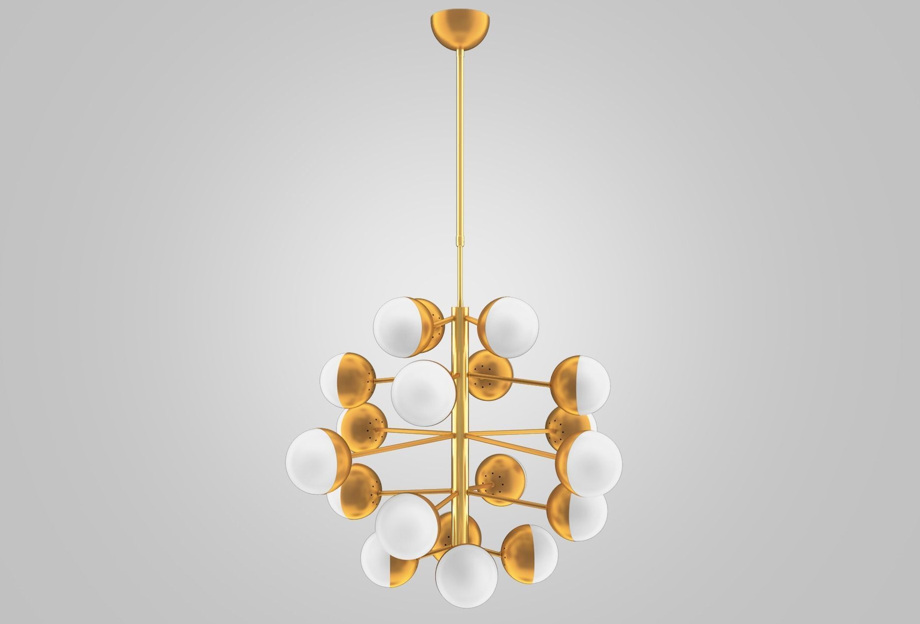 Cluster Chandelier Low-poly 3D model_5