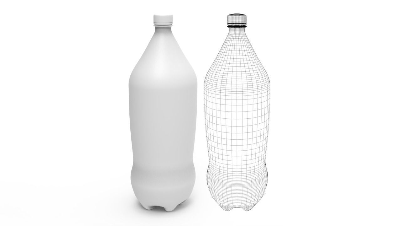 Bottle empty plastic Low-poly 3D model_4
