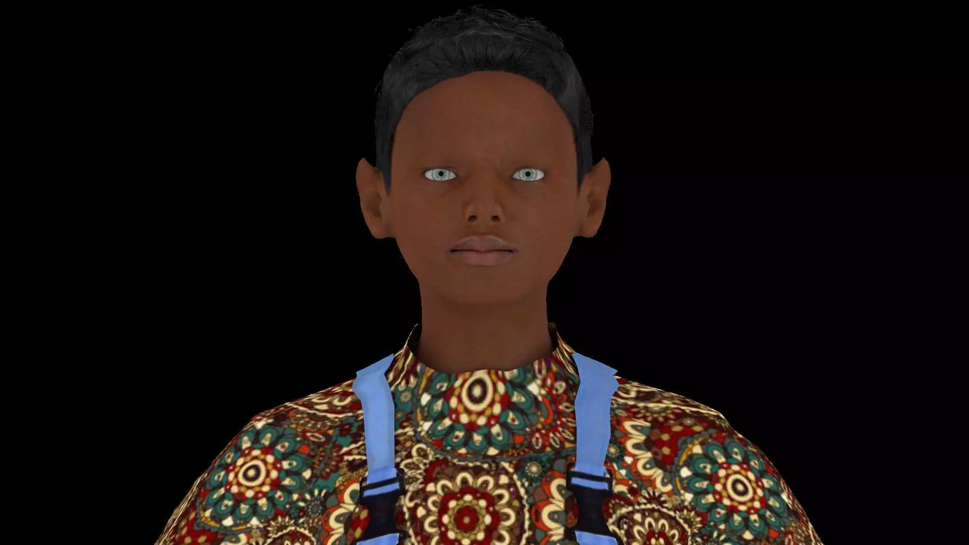 Model 8 woman in overalls 3D model