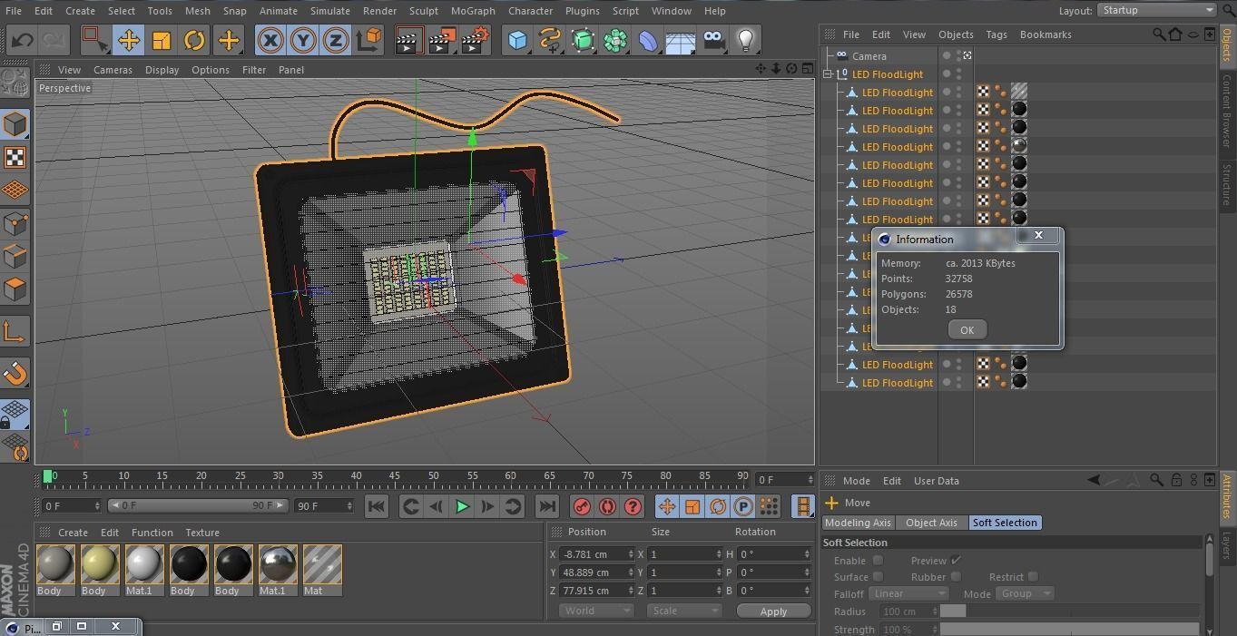 LED FloodLight 3D model_12