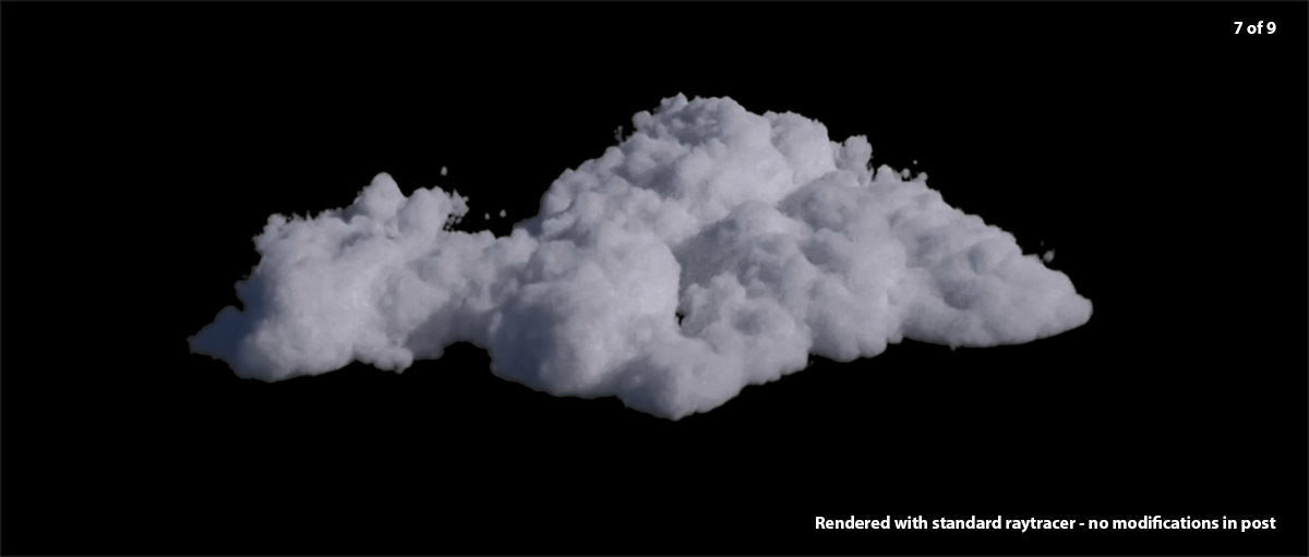 Nine high quality Cloud clusters in VDB 3D model_7