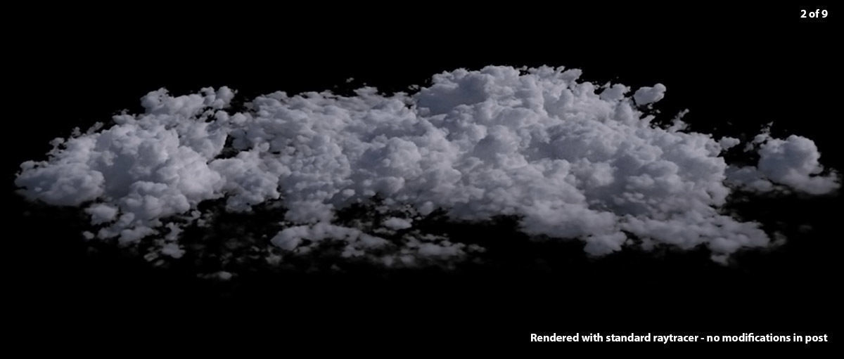 Nine high quality Cloud clusters in VDB 3D model_2