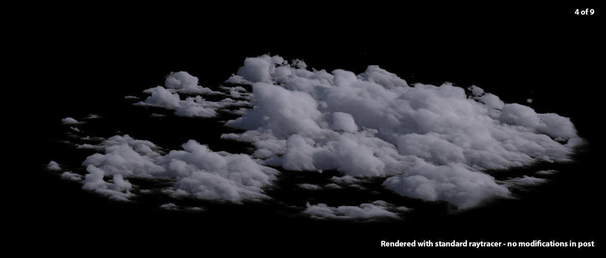 Nine high quality Cloud clusters in VDB 3D model_4
