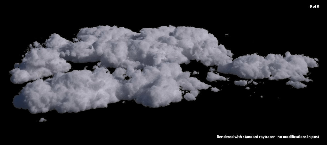 Nine high quality Cloud clusters in VDB 3D model_9