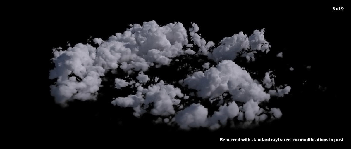 Nine high quality Cloud clusters in VDB 3D model_5